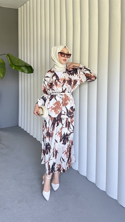 Wholesale Womens Brown Maxi Hijab Dress