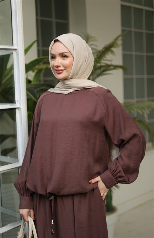 Wholesale Womens Brown Maxi Hijab Dress