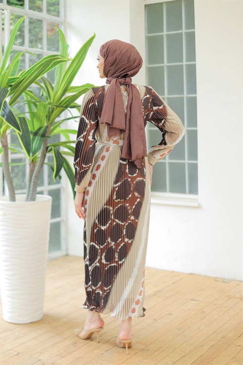 Wholesale Womens Brown Maxi Hijab Dress