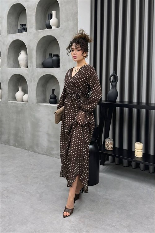 Wholesale Womens Brown Maxi Hijab Dress