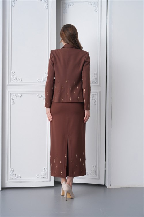 Wholesale Womens Brown Plus Size Skirt Set