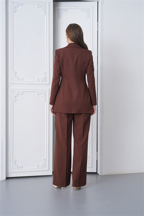 Wholesale Womens Brown Plus Size Two-Piece Suit 