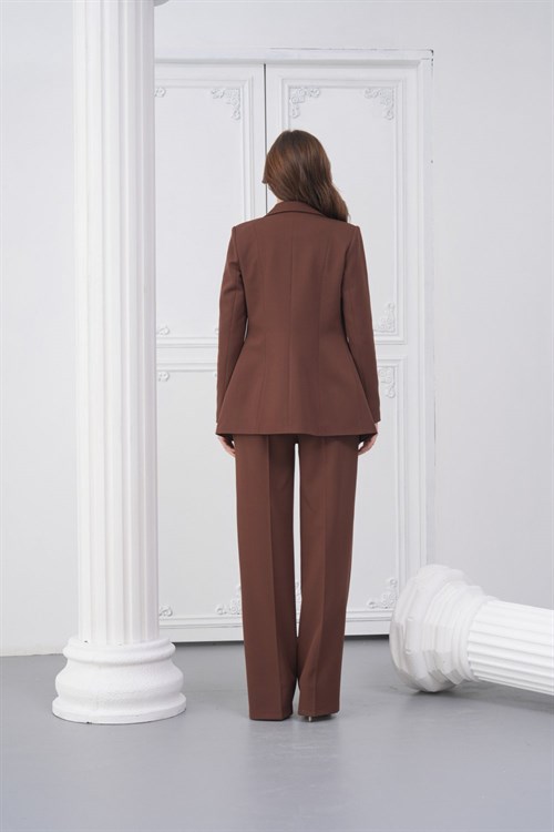 Wholesale Womens Brown Plus Size Two-Piece Suit 