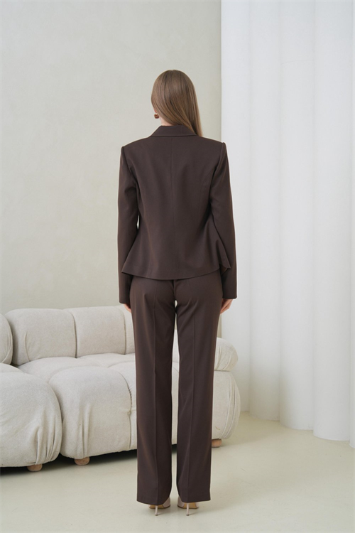 Wholesale Womens Brown Plus Size Two-Piece Suit 