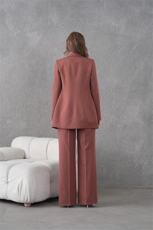 Wholesale Womens Brown Plus Size Two-Piece Suit 