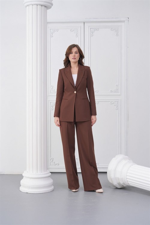 Wholesale Womens Brown Plus Size Two-Piece Suit 