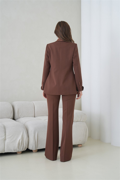 Wholesale Womens Brown Plus Size Two-Piece Suit 