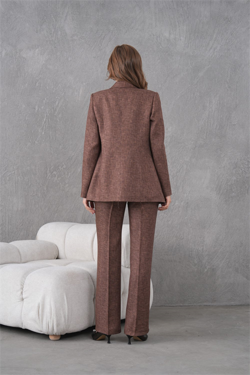 Wholesale Womens Brown Plus Size Two-Piece Suit 