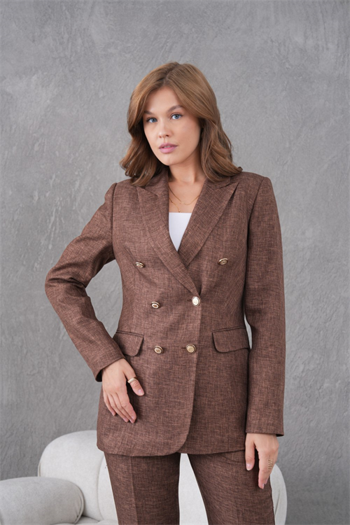Wholesale Womens Brown Plus Size Two-Piece Suit 