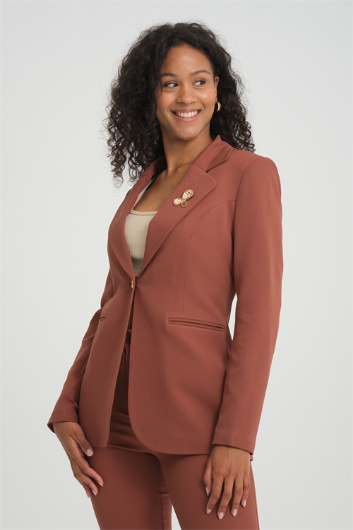 Wholesale Womens Brown Plus Size Two-Piece Suit 