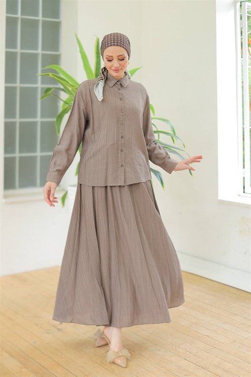 Wholesale Womens Brown Skirt Set