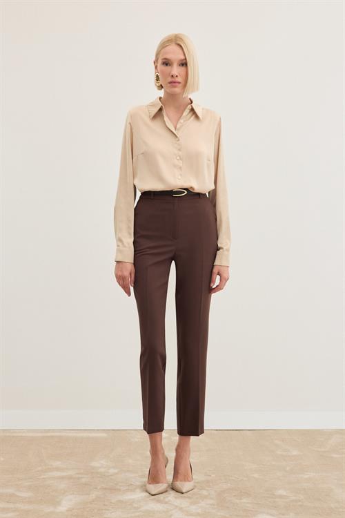 Wholesale Womens Brown Trousers with Belt