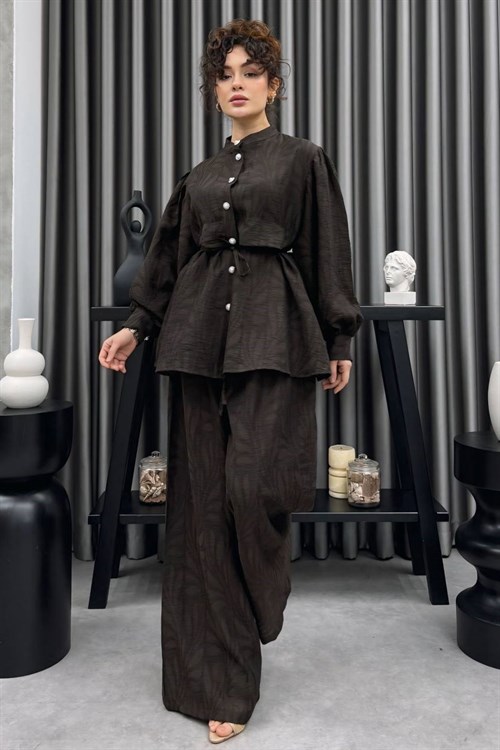 Wholesale Womens Brown Two-Piece Hijab Set