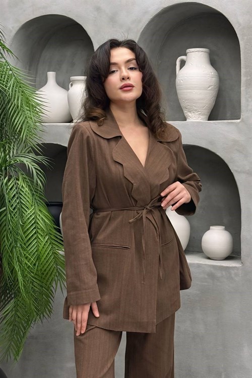 Wholesale Womens Brown Two-Piece Hijab Set