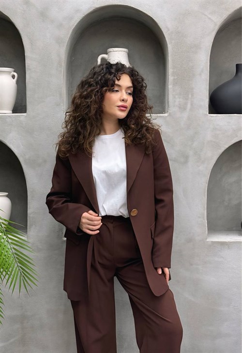 Wholesale Womens Brown Two-Piece Hijab Set