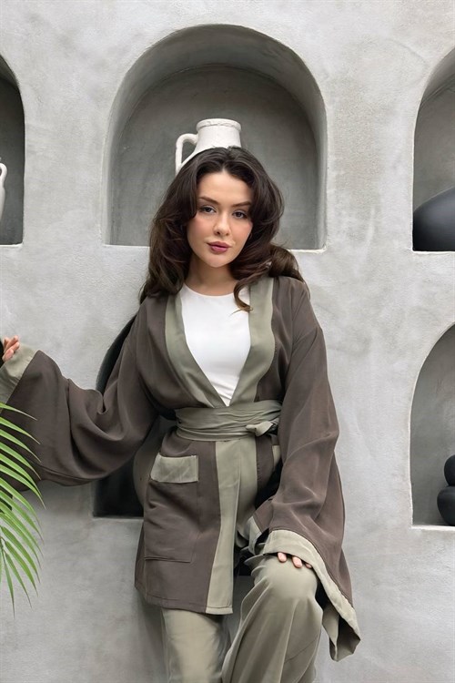 Wholesale Womens Brown Two-Piece Hijab Set