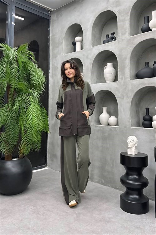 Wholesale Womens Brown Two-Piece Hijab Set