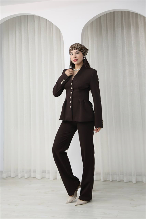 Wholesale Womens Brown Two-Piece Suit 