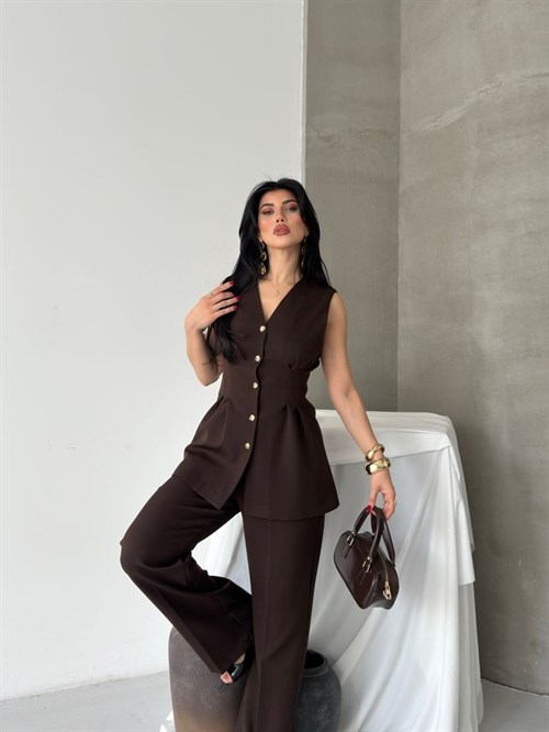 Wholesale Womens Brown Two-Piece Suit 