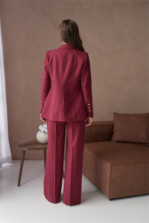 Wholesale Womens Burgundy Plus Size Two-Piece Suit 