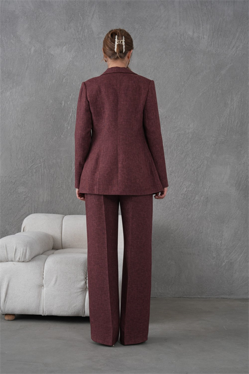 Wholesale Womens Burgundy Plus Size Two-Piece Suit 