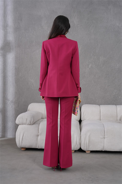 Wholesale Womens Burgundy Plus Size Two-Piece Suit 