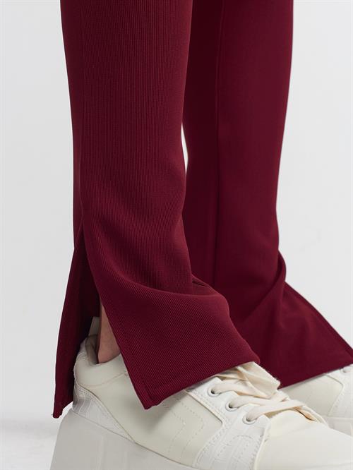 Wholesale Womens Burgundy Slit Leg Leggings