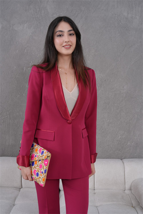 Wholesale Womens Burgundy Two-Piece Suit 