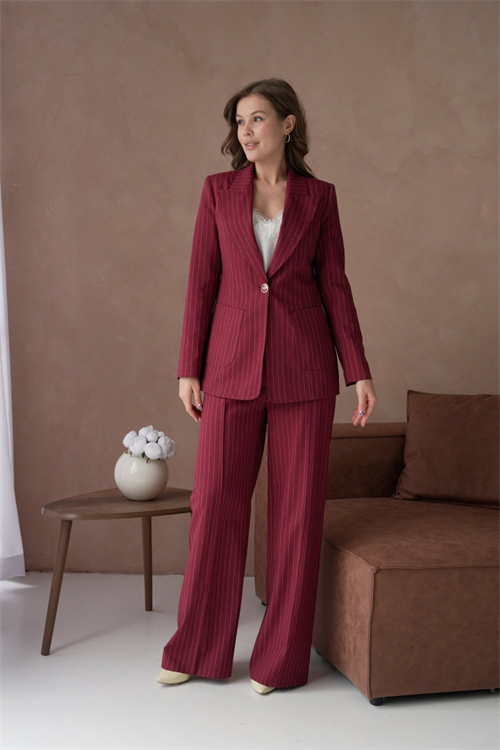Wholesale Womens Burgundy Two-Piece Suit 