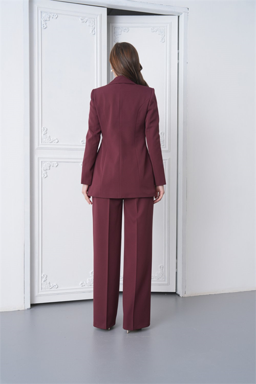 Wholesale Womens Burgundy Two-Piece Suit 