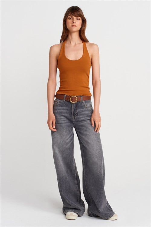 Wholesale Womens Burnt Orange Cotton Halter Top