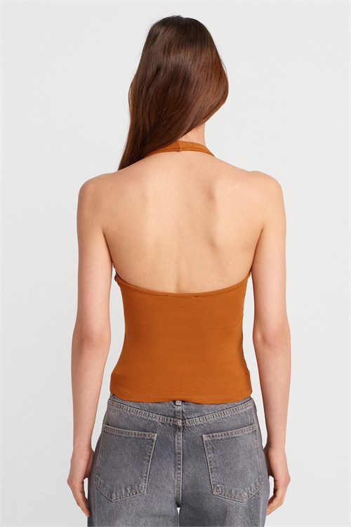 Wholesale Womens Burnt Orange Cotton Halter Top