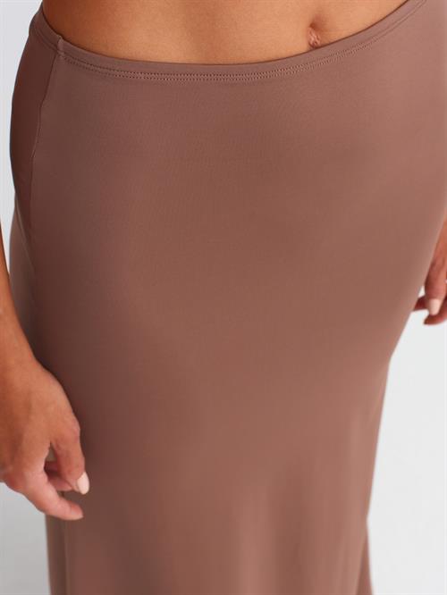 Wholesale Womens Coffee Brown High Waist Long Skirt