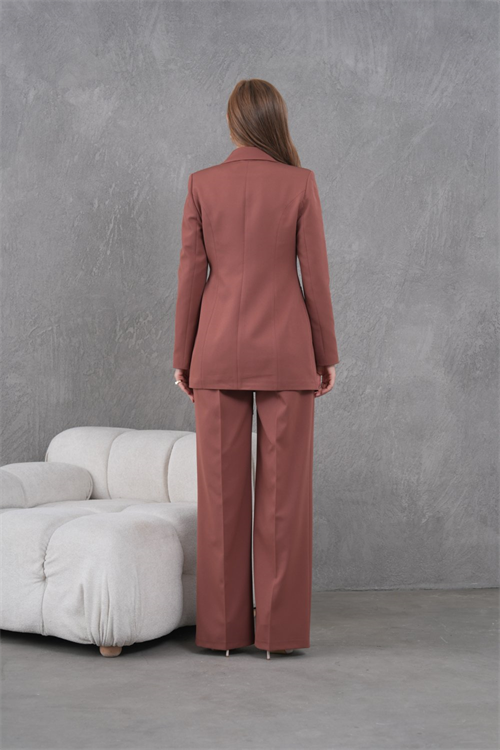 Wholesale Womens Coffee Brown Plus Size Two-Piece Suit 