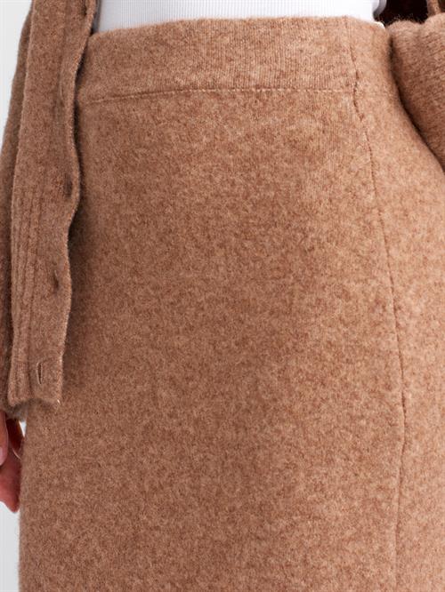 Wholesale Womens Dark Beige Elastic Waist Knit Skirt