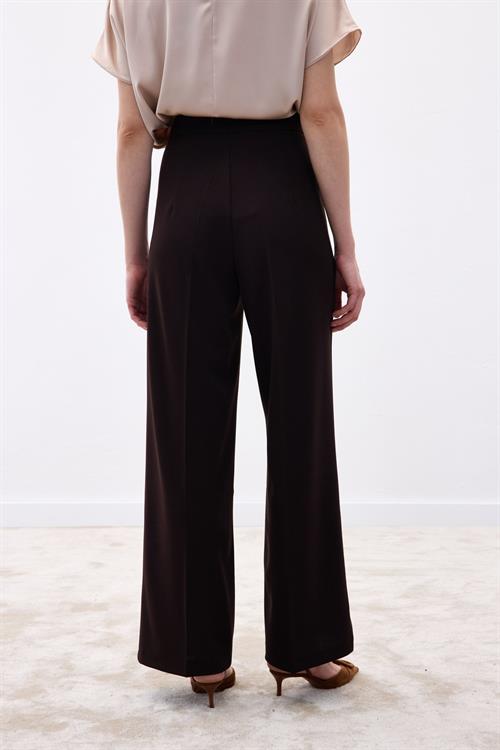 Wholesale Womens Dark Brown Crepe Trousers