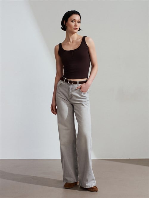 Wholesale Womens Dark Brown Modal Cotton Tank Top