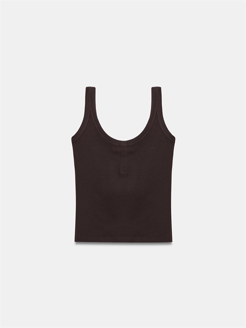 Wholesale Womens Dark Brown Modal Cotton Tank Top