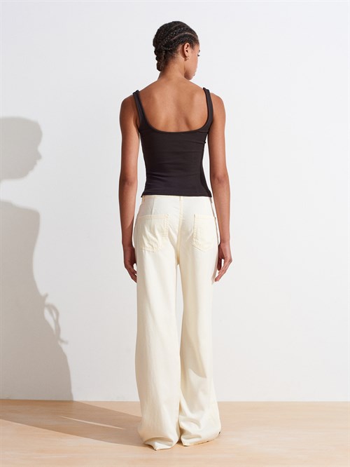 Wholesale Womens Dark Brown Square-Neck Tank Top with Open Back