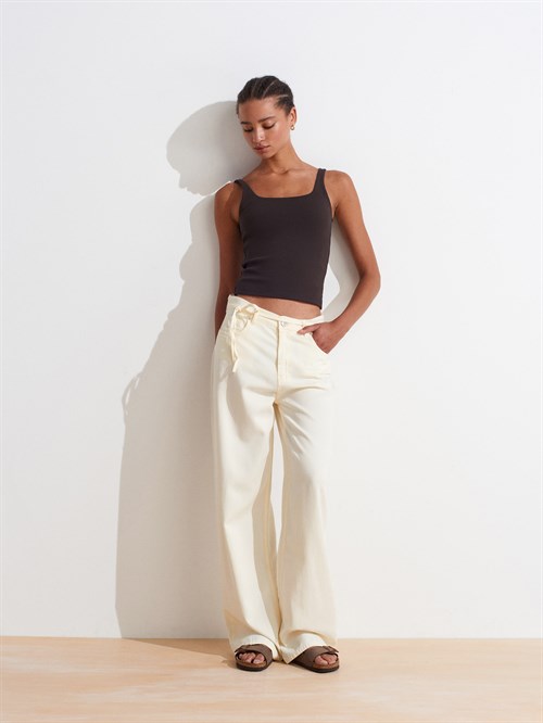 Wholesale Womens Dark Brown Square-Neck Tank Top with Open Back