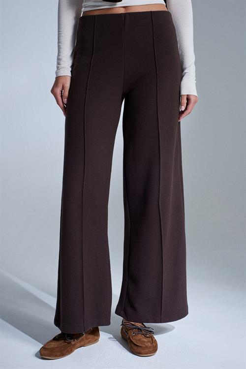 Wholesale Womens Dark Brown Wide Leg Trousers