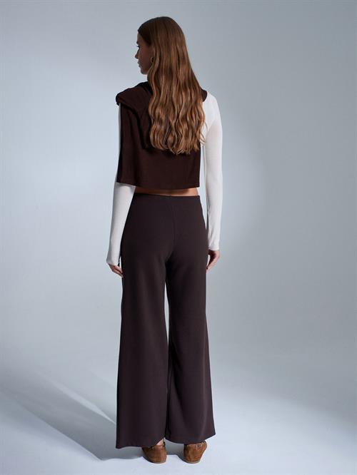 Wholesale Womens Dark Brown Wide Leg Trousers