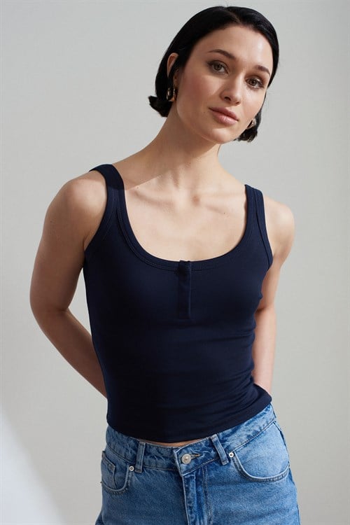 Wholesale Womens Dark Navy Modal Cotton Tank Top
