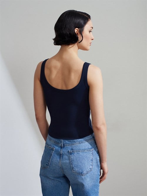 Wholesale Womens Dark Navy Modal Cotton Tank Top