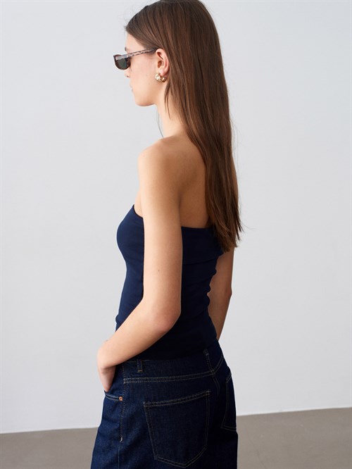 Wholesale Womens Dark Navy Strapless Top