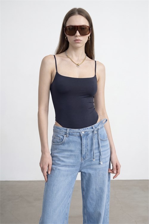 Wholesale Womens Dark Navy Strappy Bodysuit