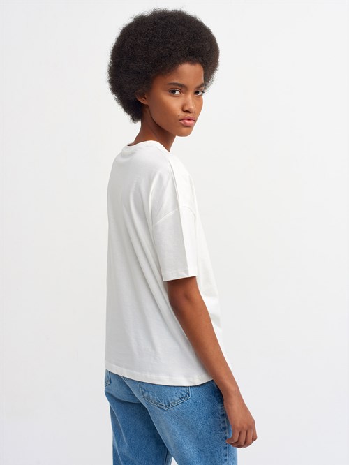 Wholesale Womens Ecru Basic T-Shirt