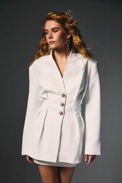 Wholesale Womens Ecru Blazer with Golden Buttons