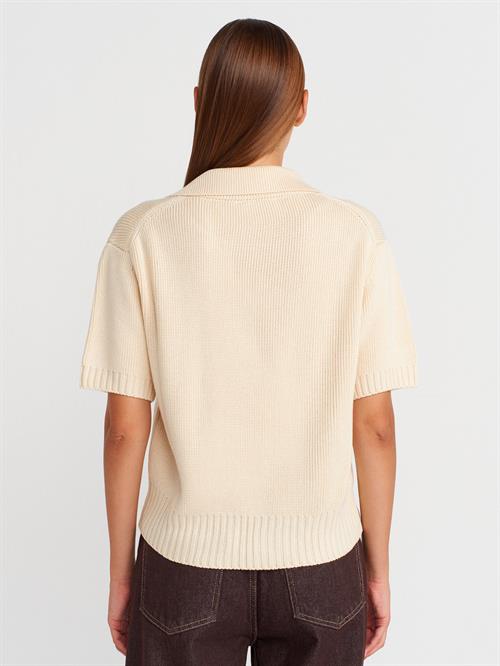 Wholesale Womens Ecru Bow-Tie Knit Cardigan