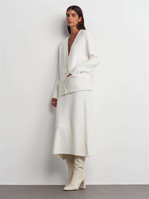 Wholesale Womens Ecru Elastic Waist Knit Skirt